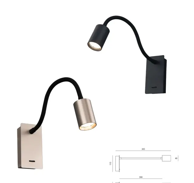 ZT4011 flexible arm bedside reading light by Zeti Lighting