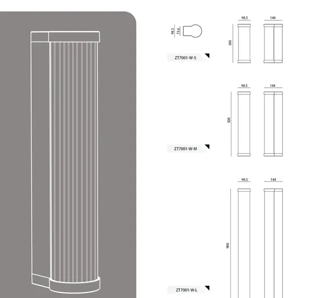 ZT7001 LED ribbed wall light by Zeti Lighting