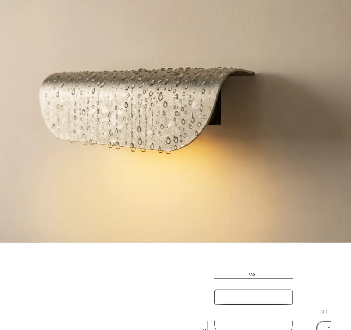 ZT7003 Curved Wall Light IP65 — LED outdoor wall light, Ice-crack texture champagne gold finish