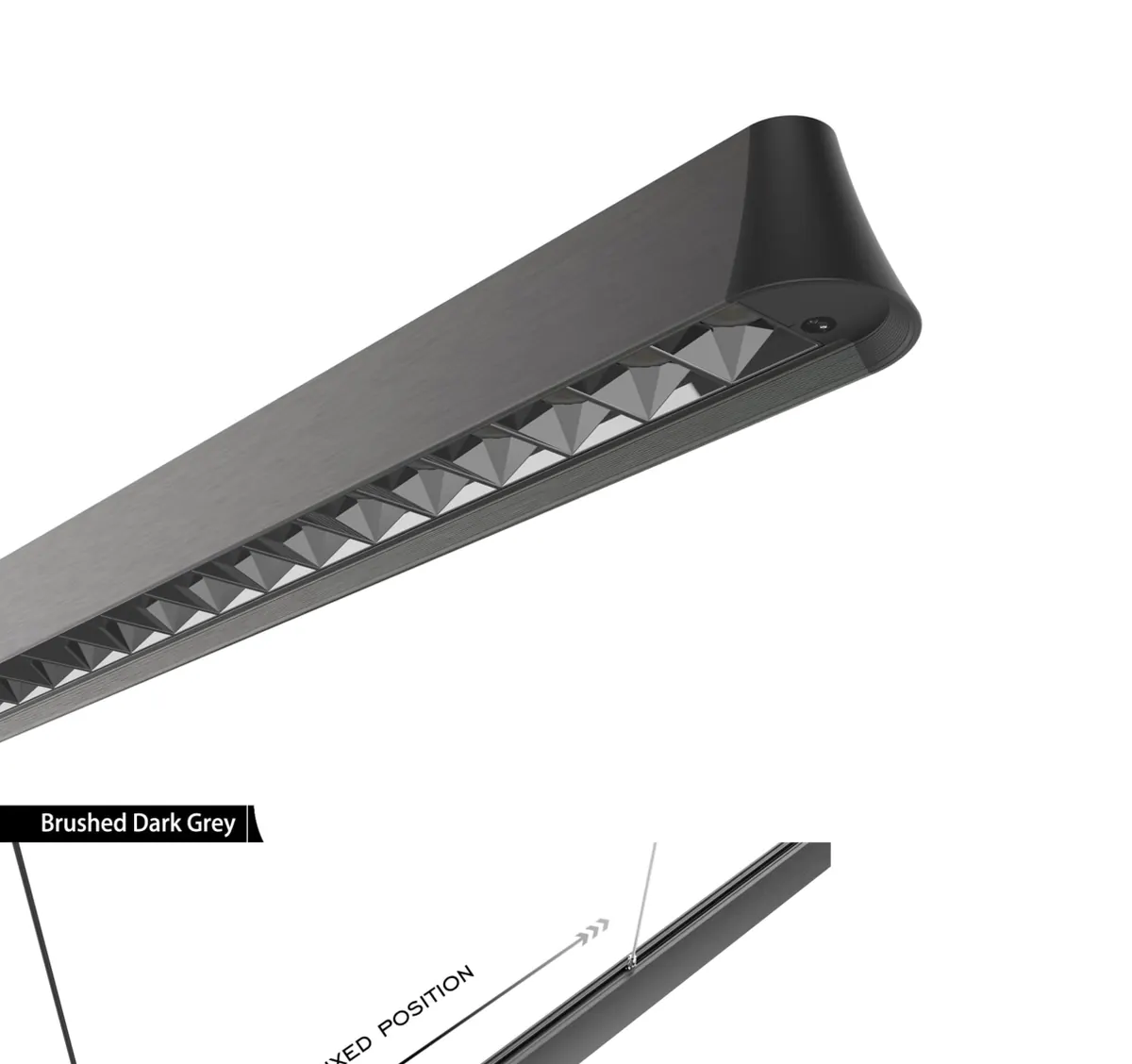 ZT8008 Hand-Scan Linear Pendant — LED linear pendant light, Brushed dark grey finish