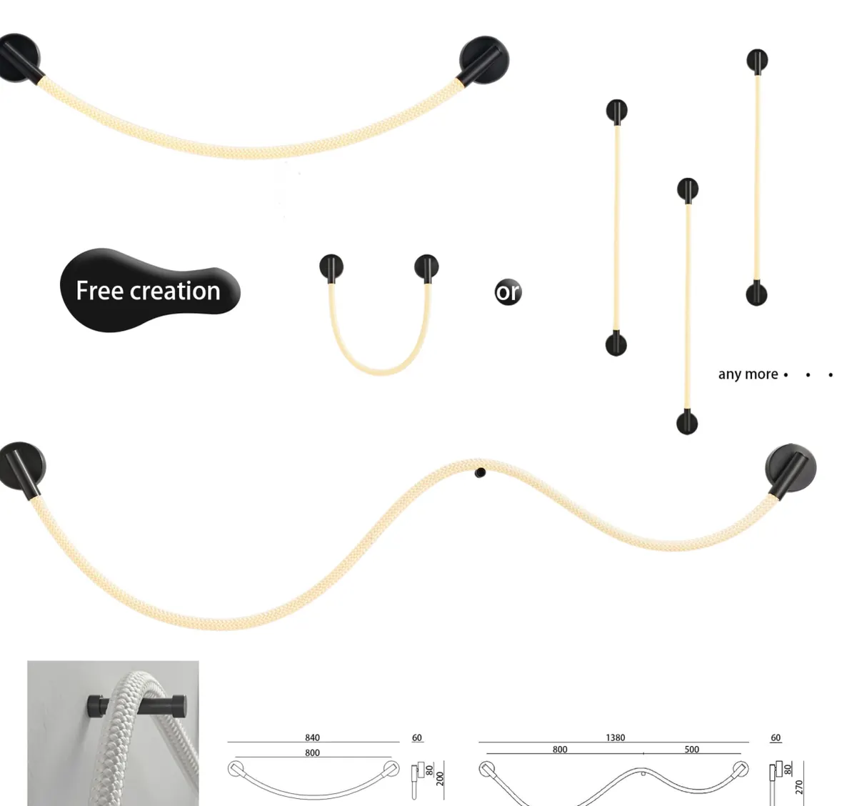 ZT8010 Rope Wall Hook Light — detail 2
