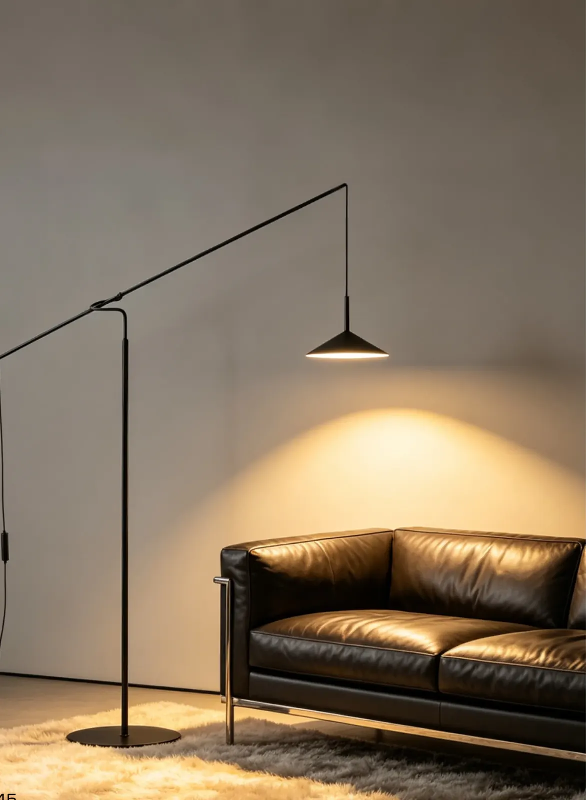 ZT3003 Arc Floor & Pendant — installed in a living room