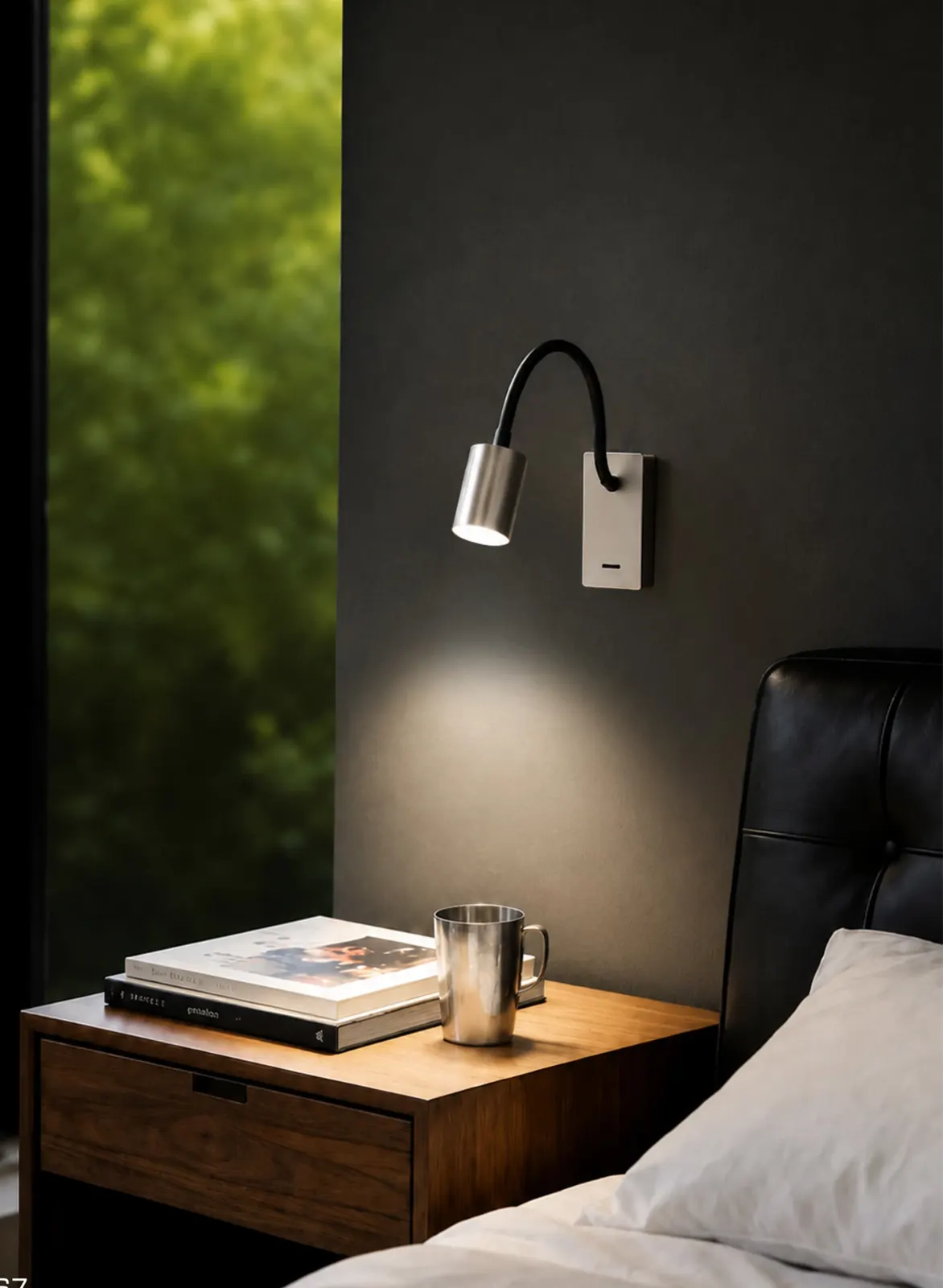 ZT4011 Flex Arm Reader — installed in a hotel bedside