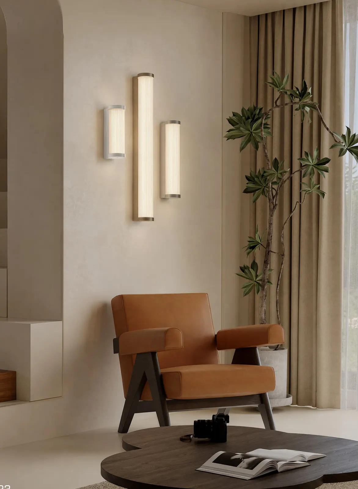 ZT7001 Ribbed Wall Light IP65 — installed in a stairwell