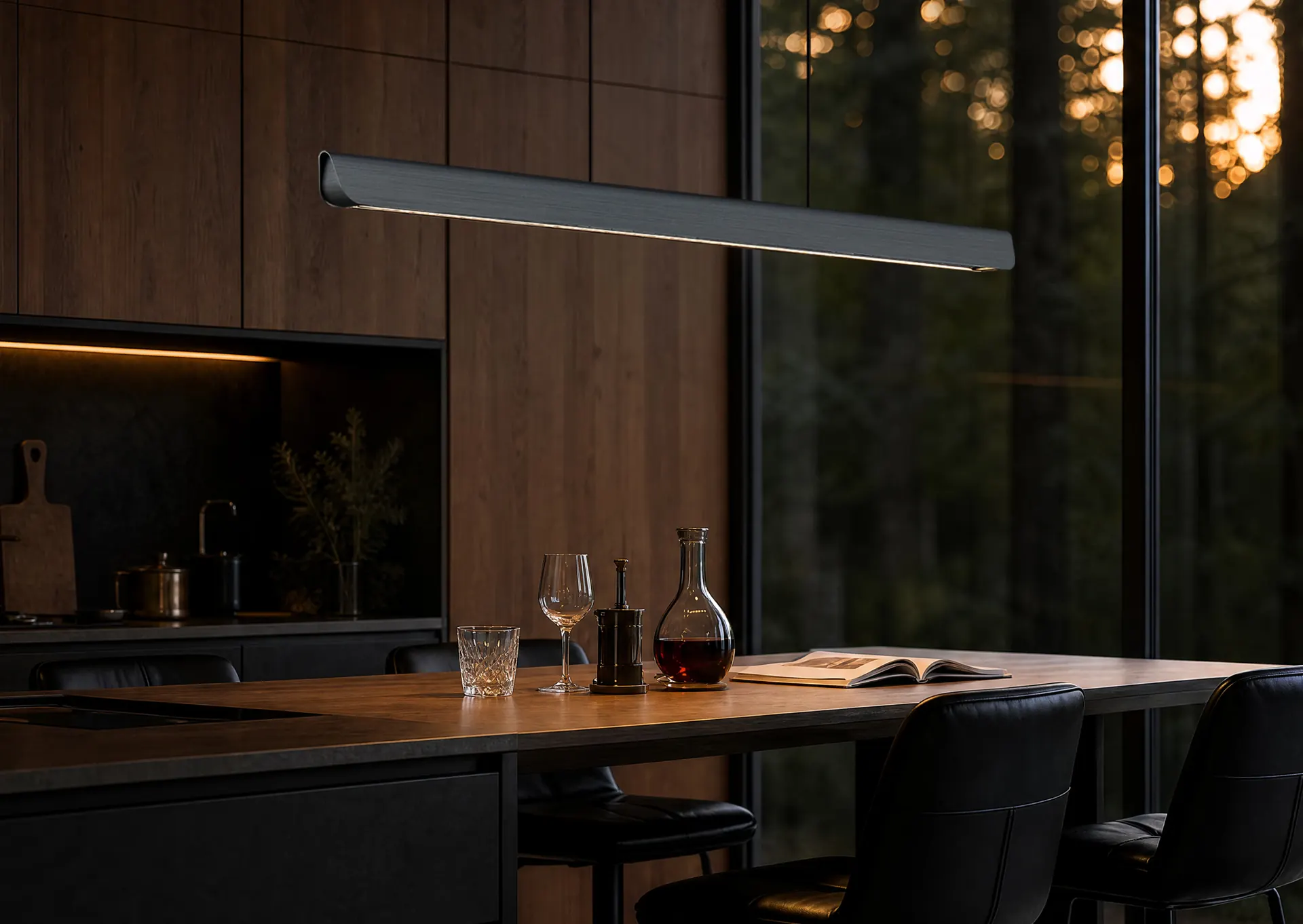 ZT8007 Louvre Linear Pendant — installed in a office